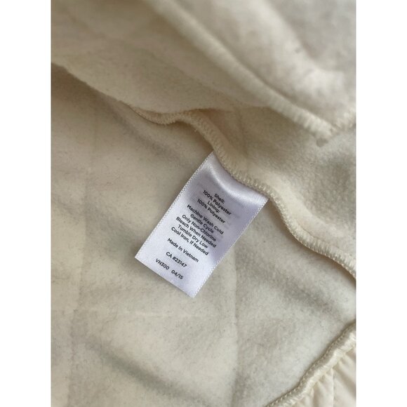 Talbots Petites Cream Diamond Quilted Puffer Vest Gold Zip P L Capsule Wardrobe - Picture 6 of 9